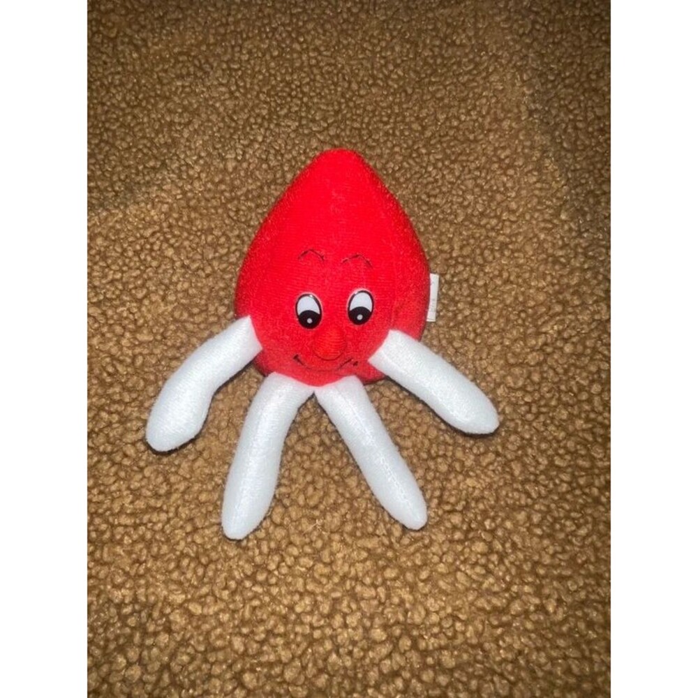 Vintage/Promo Blood Drop Mascot 7" Plush Red Cross Blood Drive Donor Reward